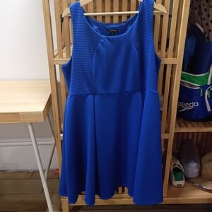 Torrid 2xl Royal Blue Textured Fit-and-Flare Dress